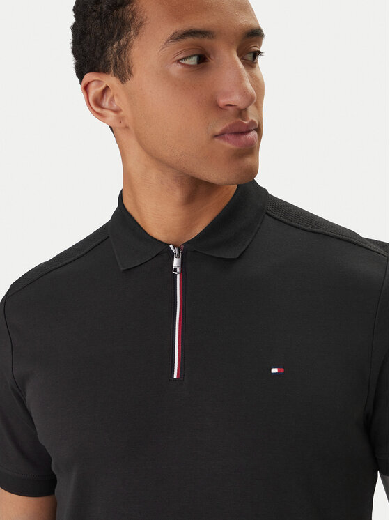 Tommy Hilfiger Tommy Hilfiger Polo särk MW0MW41613 Must Regular Fit