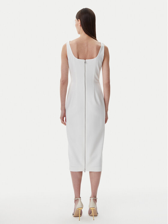 HUGO HUGO Cocktail obleka 50537626 Bela Slim Fit