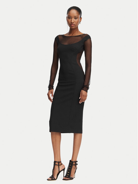 Elisabetta Franchi Rochie cocktail AB-898-62E2-V390 Negru Slim Fit