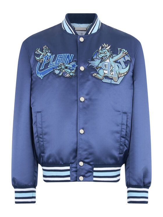 PHILIPP PLEIN PHILIPP PLEIN Bunda bomber 31144 Tmavomodrá Regular Fit