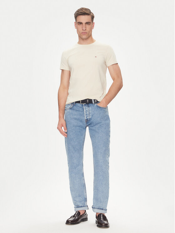 Tommy Hilfiger Tommy Hilfiger Tričko MW0MW10800 Béžová Slim Fit