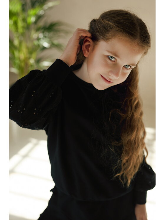 SLY SLY Bluzka 5S-109B Czarny Comfortable Fit