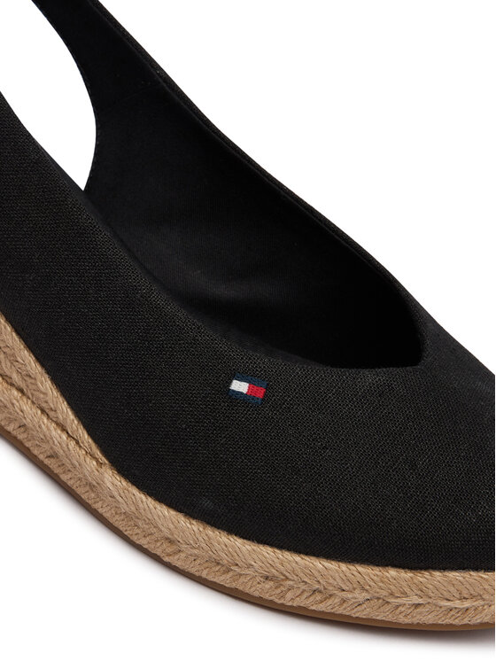 Tommy Hilfiger Tommy Hilfiger Espadrilky Mid Wedge Espad Slingback FW0FW09228 Čierna