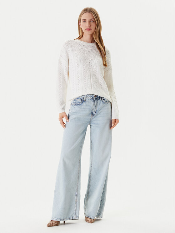 Guess Guess Džemper W5YR56 Z2ZK2 Bijela Regular Fit