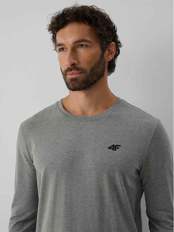 4F 4F Longsleeve BASIC+ Szary Slim Fit