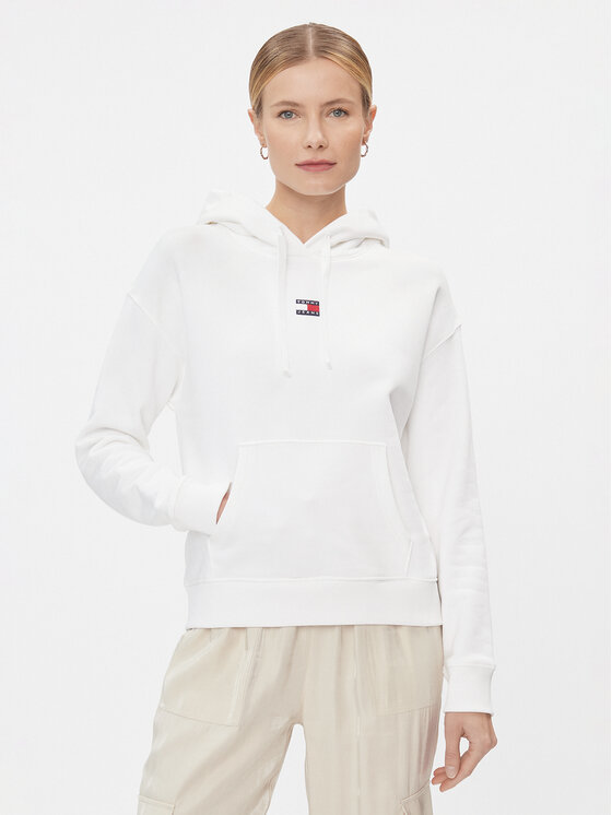 Tommy Jeans Tommy Jeans Majica dugih rukava Badge DW0DW17326 Bijela Boxy Fit
