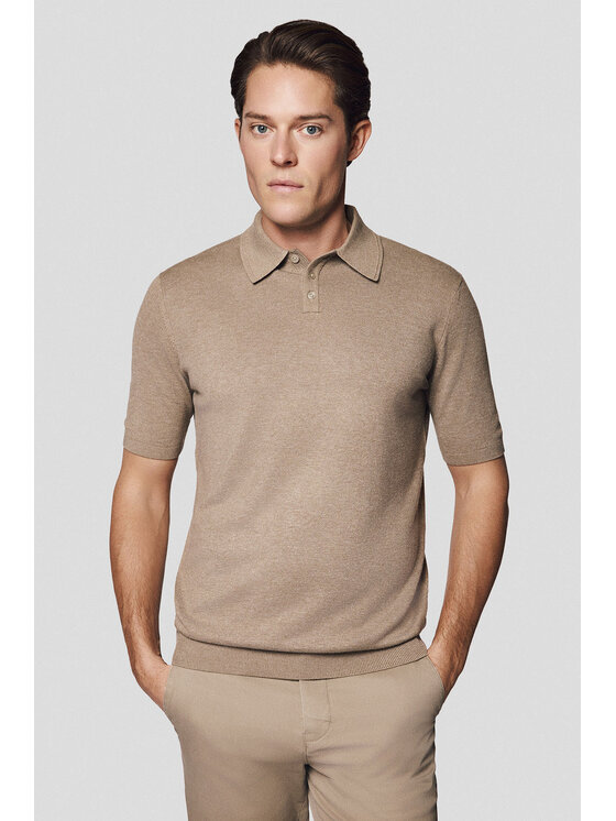 Lancerto Lancerto Polo Nils PO073125000051 Beżowy Regular Fit