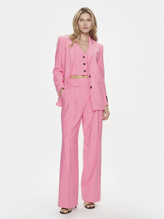 HUGO Hugo Hlače iz tkanine Helepher 50508637 Roza Relaxed Fit