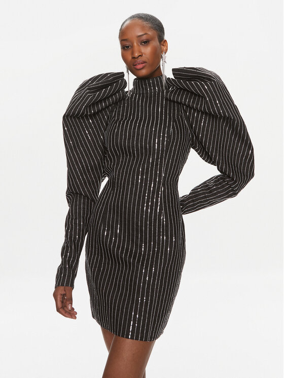 ROTATE ROTATE Koktel haljina 112027100 Crna Slim Fit