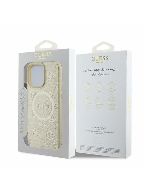 Guess Guess Etui na telefon Apple iPhone 16 Pro Złoty