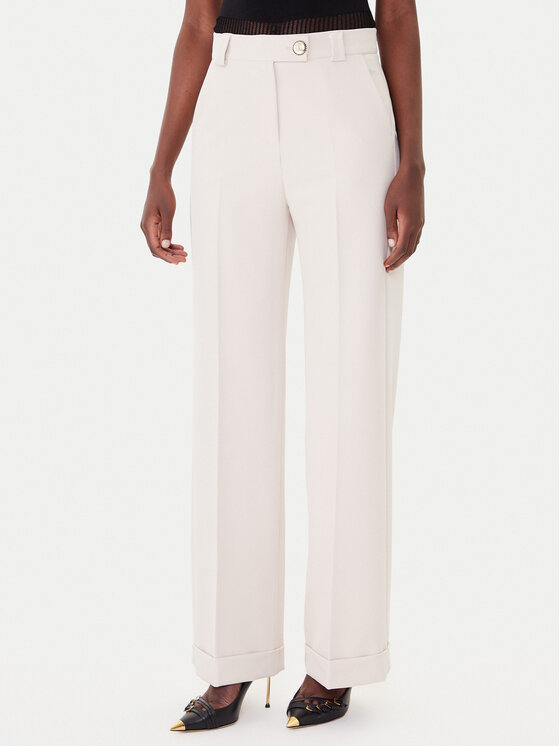 Maryley Maryley Штани з тканини 25IB563/43LA Бежевий Regular Fit