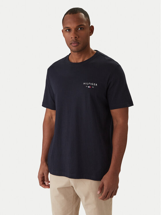 Tommy Hilfiger Tricou Brand Love MW0MW41456 Bleumarin Regular Fit
