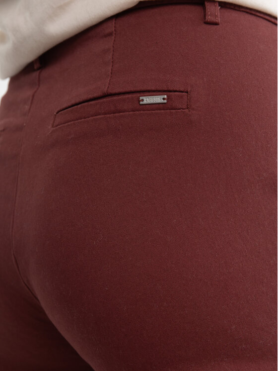 BIG STAR BIG STAR Chinosy DANAI Bordowy Slim Fit