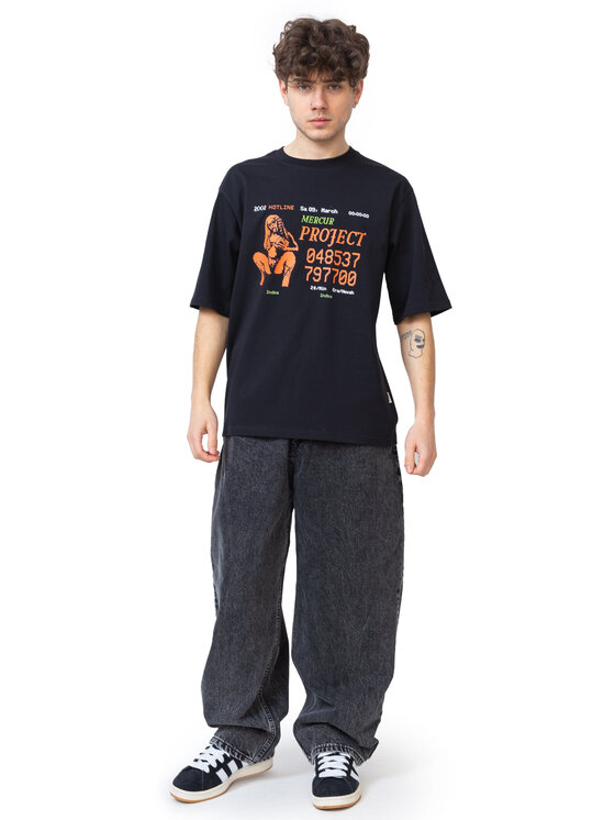 Mercur Mercur T-Shirt Hotline Czarny Comfortable Fit