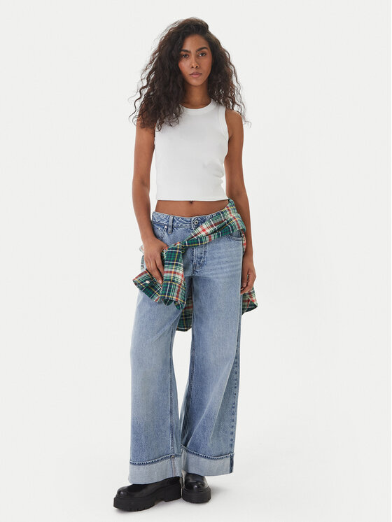 G-Star Raw G-Star Raw Blugi Roxx D28394-D536 Albastru celest Wide Leg