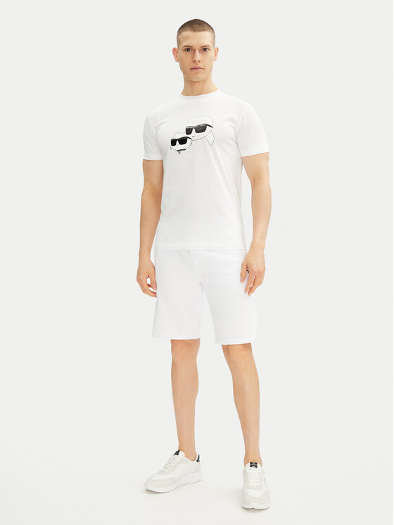 KARL LAGERFELD KARL LAGERFELD Sportske kratke hlače 705014 552900 Bijela Regular Fit