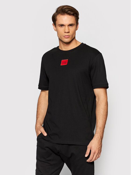 HUGO Hugo Marškinėliai Diragolino212 50447978 Juoda Regular Fit