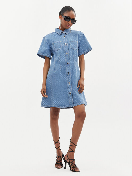 Custommade Custommade Jeanskleid Jamilah Dots 999449457 Blau Regular Fit