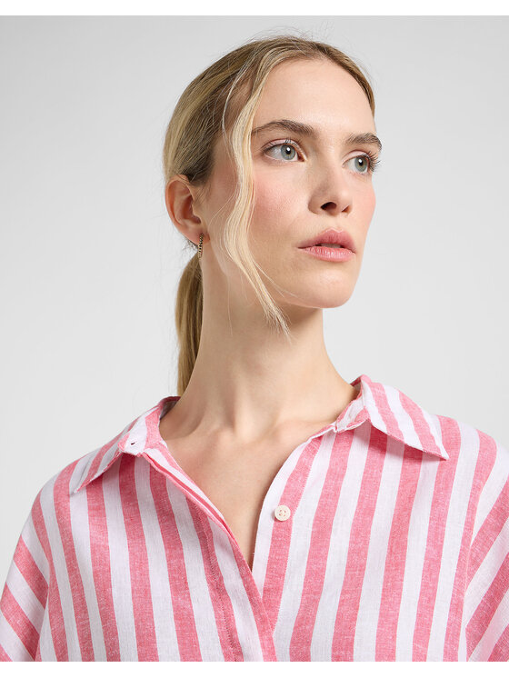 Lee Lee Camicia Elasticated Shirt Rosa Regular Fit