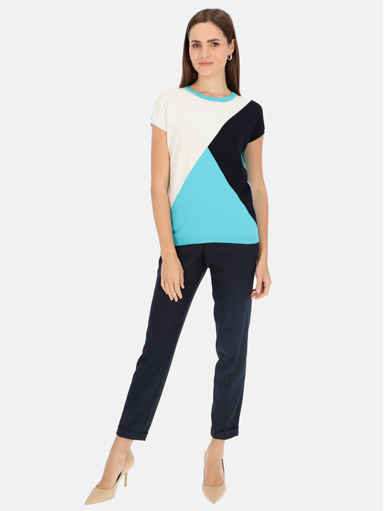 Potis & Verso Potis & Verso Bluzka Karolina Niebieski Slim Fit