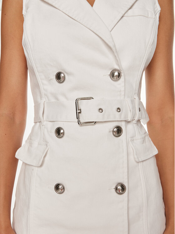 Guess Guess Коктейльна сукня W4YK92 D5EZ0 Білий Slim Fit