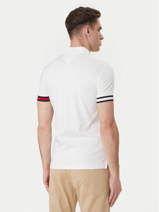 Tommy Hilfiger Tommy Hilfiger Polo majica MW0MW42743 Bela Slim Fit