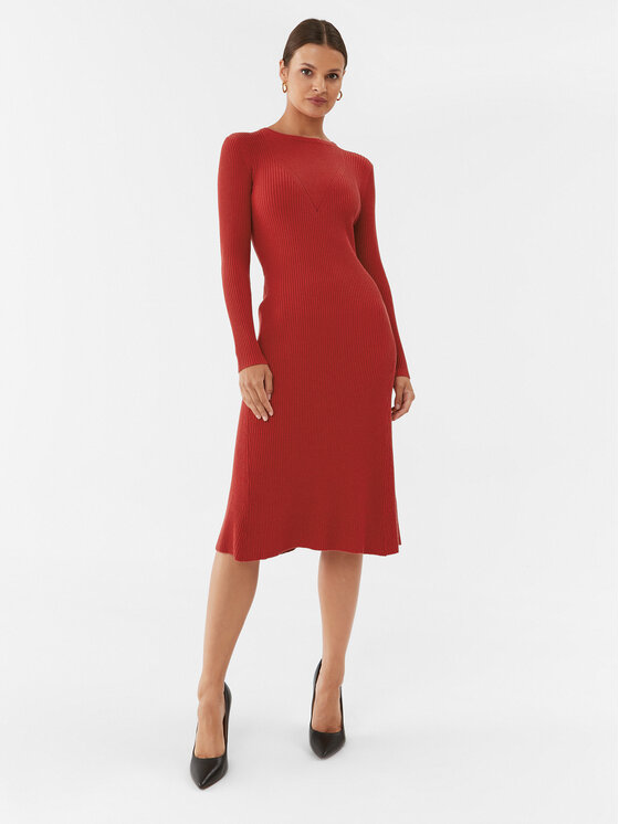 Silvian Heach Silvian Heach Плетена рокля GPA23435VE Червен Regular Fit