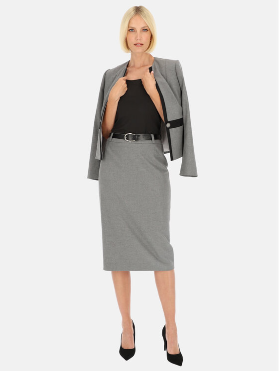 Potis & Verso Potis & Verso Spódnica Naira Szary Slim Fit