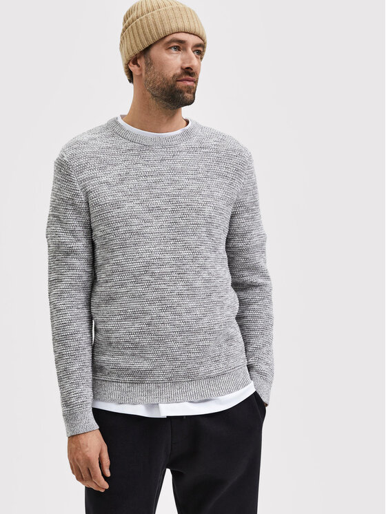 Selected Homme Selected Homme Sweter Vince 16059390 Szary Regular Fit
