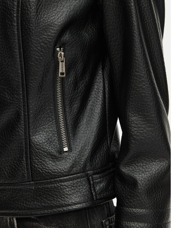Guess Guess Kurtka z imitacji skóry W6YL25 W2914 Czarny Regular Fit