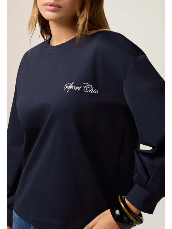 Oltre Oltre Felpa G803J004420N034 Blu Over Fit