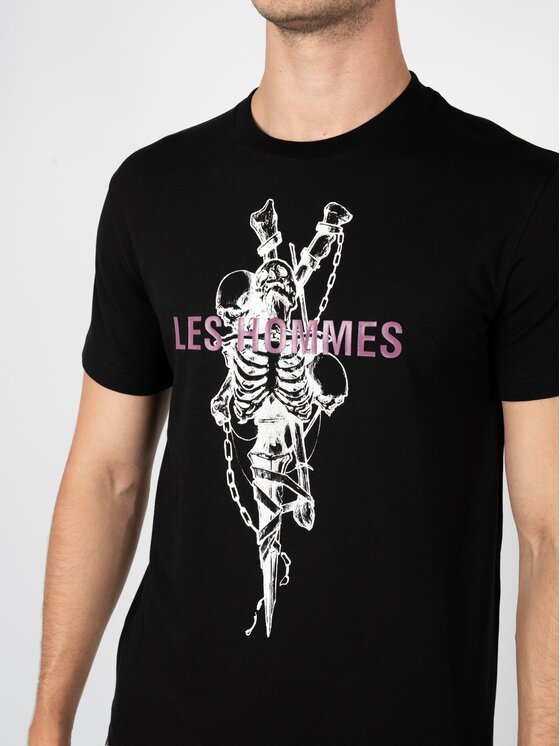 Les Hommes Les Hommes T-Shirt LBT1025700P Μαύρο Regular Fit
