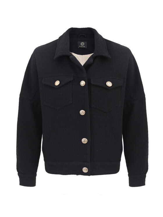 Entelier Entelier Kurtka przejściowa Chanelka Czarny Relaxed Fit