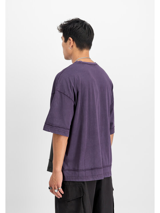 Alpha Industries Alpha Industries T-Shirt Open Edge T-Shirt Fioletowy Relaxed Fit