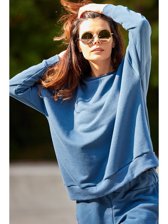 Infinite You Infinite You Mikina M276 Modrá Basic Fit