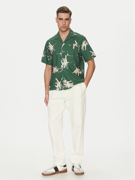 Lacoste Lacoste Koszula CH0113 Zielony Relaxed Fit