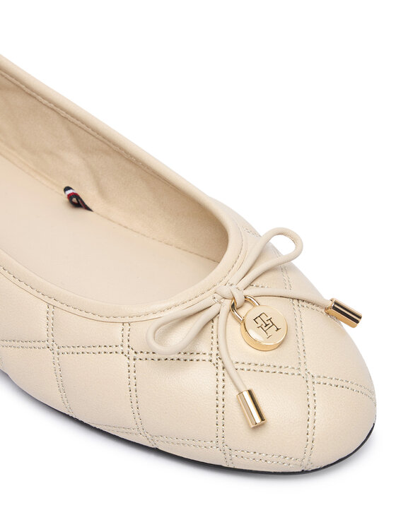 Tommy Hilfiger Tommy Hilfiger Balerinke Charm Quilted Ballerina FW0FW09503 Svijetlo bež