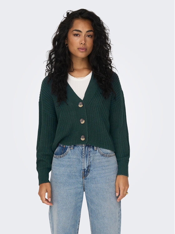 ONLY Kardigán 15211521 Zelená Regular Fit