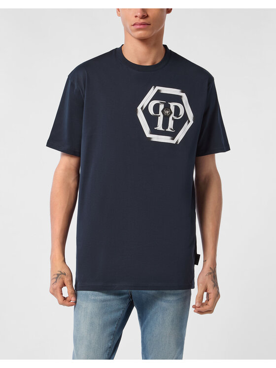 PHILIPP PLEIN PHILIPP PLEIN T-Shirt 24619 Niebieski jasny Regular Fit