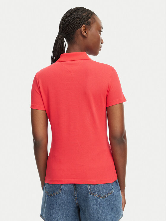 Tommy Jeans Tommy Jeans Polokošile Essential DW0DW20160 Červená Slim Fit