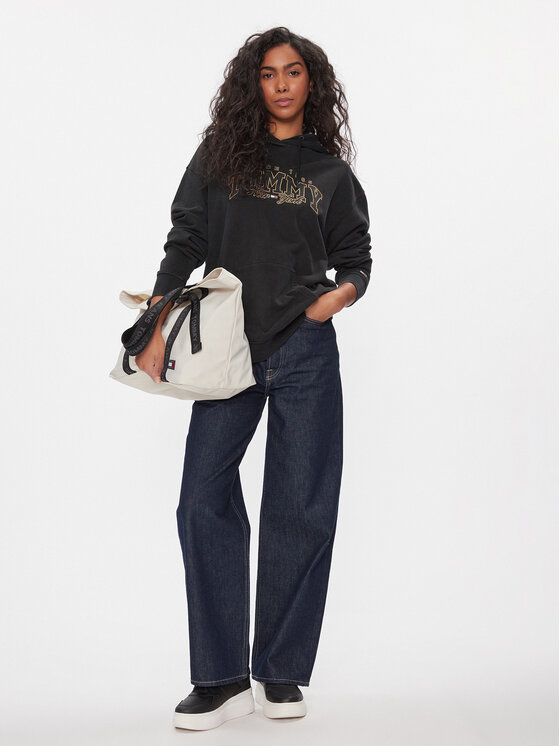 Tommy Jeans Tommy Jeans Світшот Luxe Varsity DW0DW16410 Чорний Relaxed Fit