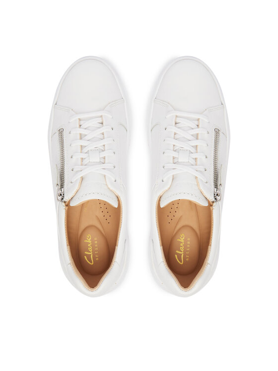 Clarks Clarks Сникърси Hollyrose Zip 26185917 Бял