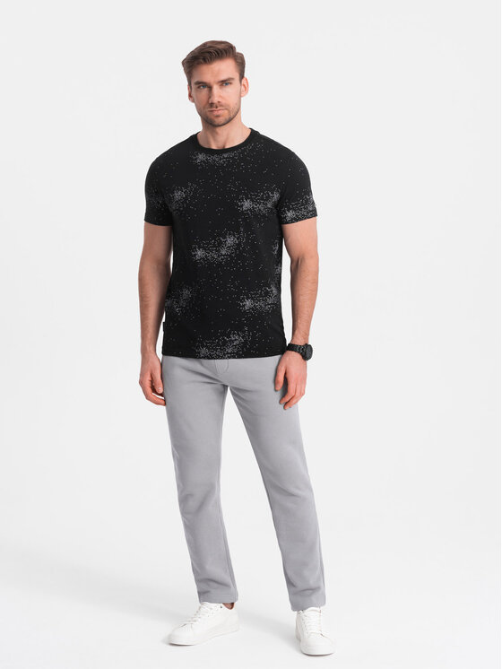 Ombre Ombre Spodnie dresowe OM-PABS-0206 Szary Regular Fit