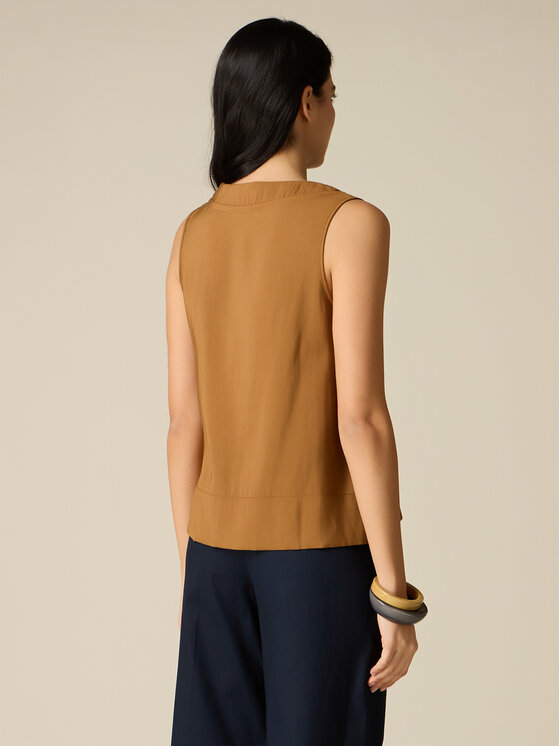 Oltre Oltre Bluzka 2004R003092N022 Brązowy Boxy Fit