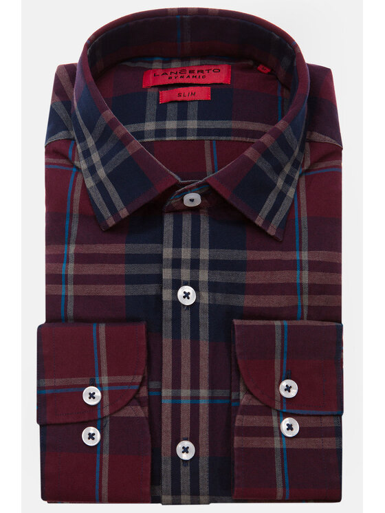 Lancerto Lancerto Koszula Felicia KO073121000037 Bordowy Slim Fit