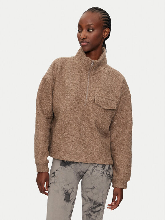 Athlecia Athlecia Bluză Florrie W Sherpa Half zip EA243308 Maro Regular Fit
