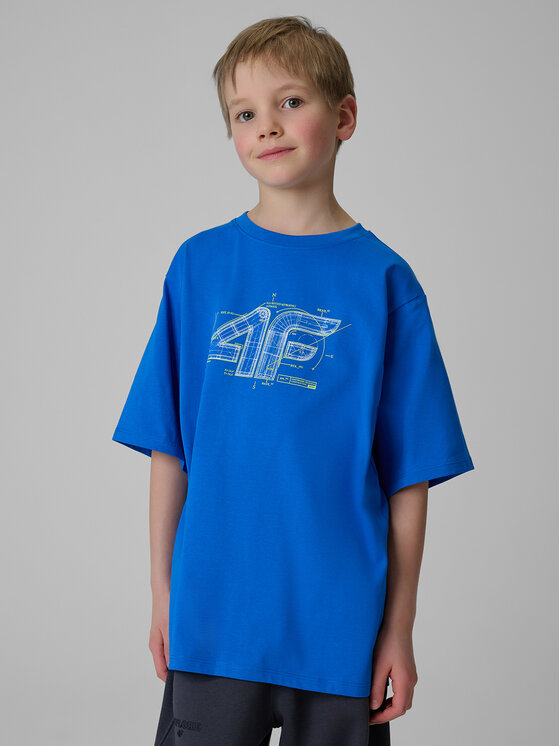 4F 4F T-Shirt PLAY SEASON Niebieski Loose Fit