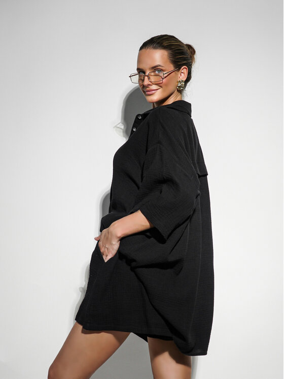 LilaLou LilaLou Súprava blúzka a nohavice Mila Short Čierna Regular Fit