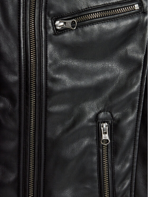 United Colors Of Benetton United Colors Of Benetton Giacca in similpelle 2YJECN051 Nero Slim Fit