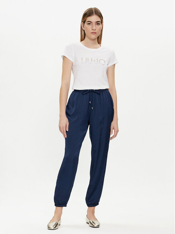 Liu Jo Liu Jo Spodnie materiałowe TA4253 T3810 Granatowy Relaxed Fit